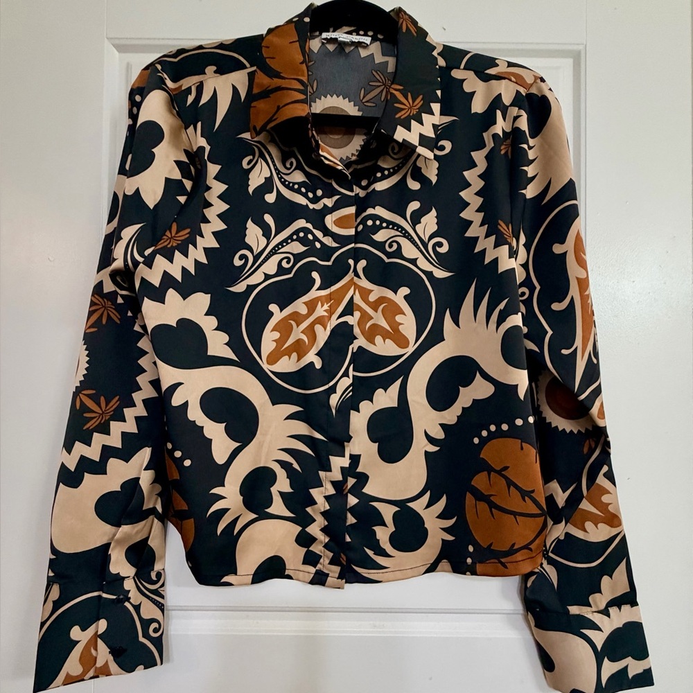 Stylish Black and Brown Patterned Shirt
